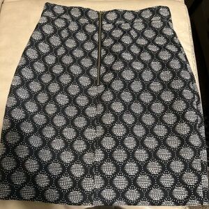 H&M Black and White Geometric Pencil Skirt